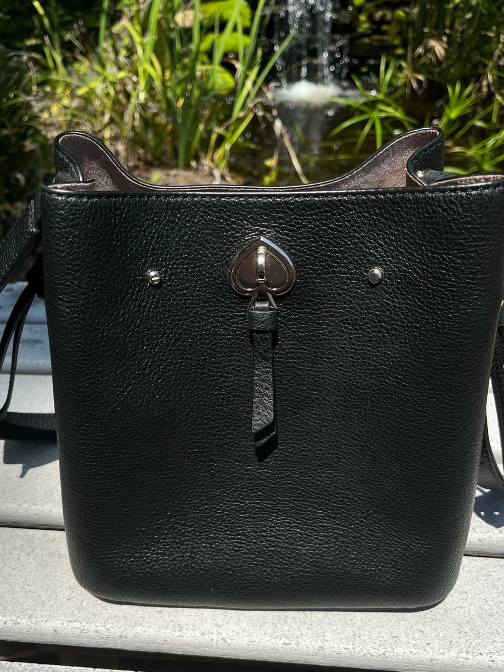 Kate Spade Marti Small Black Pebbled Leather Bucket Bag NWOT
